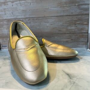 Daniel Green “Meg” House Slippers in Metallic Gold.  NIB. Excellent Condition.